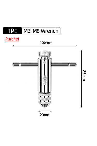 Choice4 Tap Wrench - Ratchet Adjustable M3-M12 T-Handle Ratchet Tap Holder Wr...