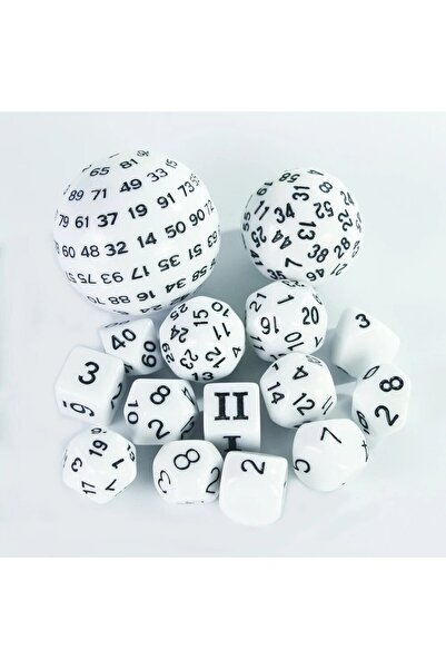 Choice3 WHITE Polyhedral Dice Set DND Cubes POP D3-D100 Acrylic Dice Sets 15 ...