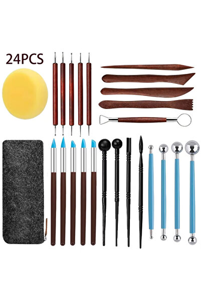 Choice4 مجموعة أدوات تشكيل طين الفخار الأحمر (25 قطعة)، أدوات نحت طين البوليم...