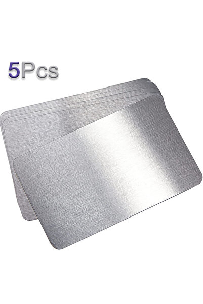 choice2 5 قطع من بطاقات العمل المعدنية الفارغة المصنوعة من الفولاذ المقاوم لل...