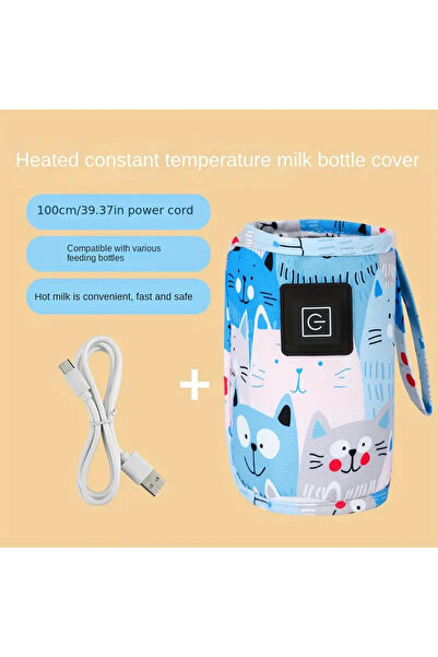 Choice1 سخان ماء حليب أزرق يعمل بمنفذ USB، حقيبة معزولة لعربة الأطفال، سخان ز...