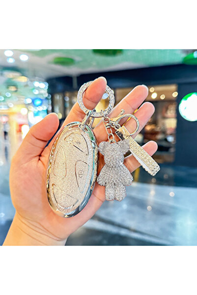 Choice6 جراب مفاتيح A3 أبيض كريستالي من مادة TPU لسيارات هيونداي كونا الكهربا...