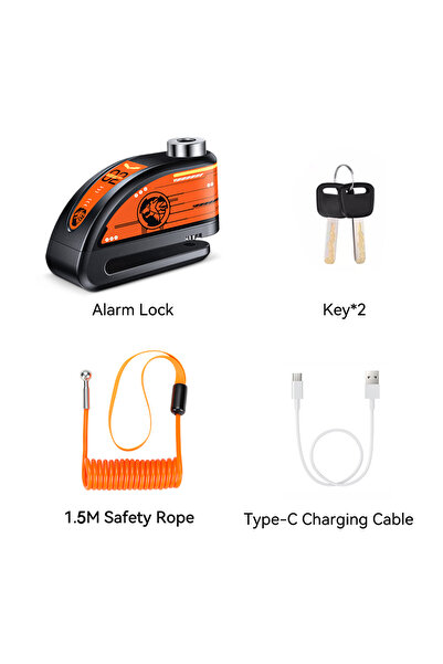 Choice16 F With 1.5M Rope Extractme Motorcycle Alarm Disc Brake Lock Security...