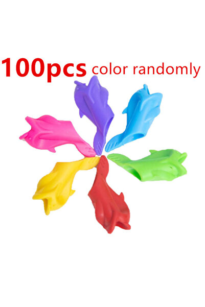 Choice4 100 قطعة (5 قطع) حامل قلم على شكل سمكة، مصنوع من السيليكون، أداة لتصح...