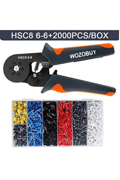 Choice9 أداة تجعيد أطراف الأسلاك HSC8 6-6A (2000 قطعة) - كماشة تجعيد كهربائية...