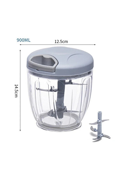 Choice1 مفرمة ثوم يدوية دوارة زرقاء سعة 900 مل/500/900 مل، لتقطيع الخضار والف...