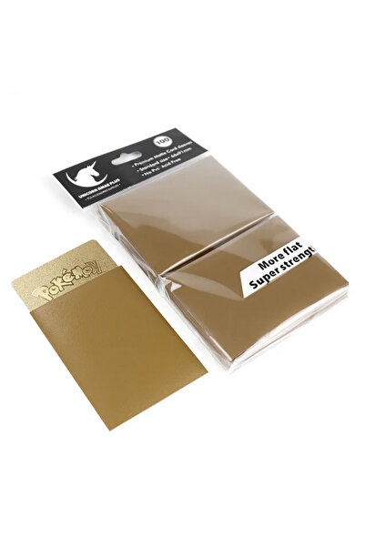 Choice32 100 غلاف ذهبي فاخر لبطاقات التداول، مقاس 2.5 بوصة × 3.5 بوصة (66 × 9...