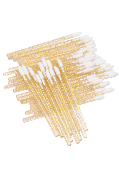 Choice9 A0159-100PCS فرشاة شفاه صفراء للاستخدام مرة واحدة، 100 قطعة، فرشاة مك...