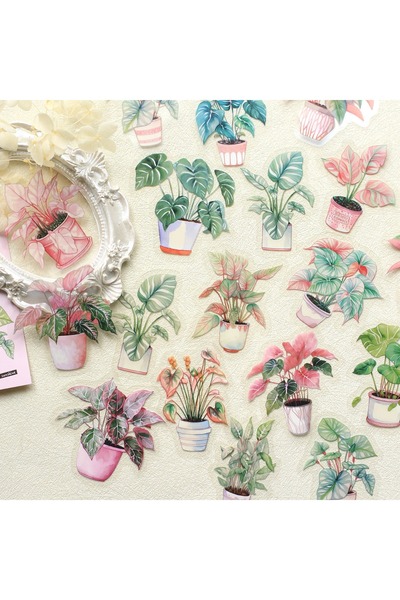 Choice5 عبوة من 30 قطعة من ملصقات نباتات ترول المزروعة في أصص، تُستخدم كزينة ...