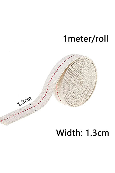 Choice4 فتيلة مصباح كيروسين 1.3 سم، 1 متر/لفة ، قطن مضفر، مسطحة، لمصابيح الزي...