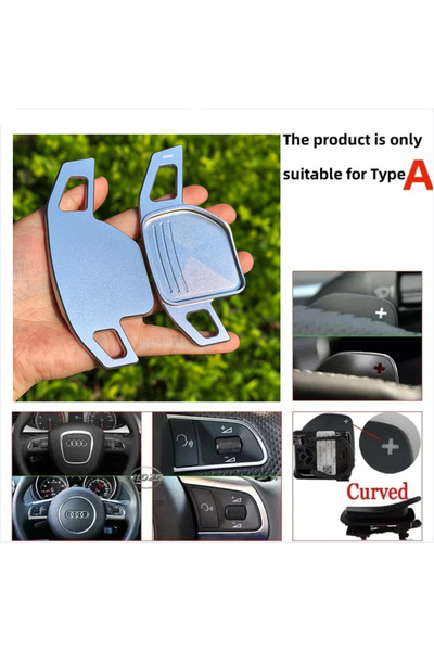 choice2 For Type A Silver 2Pcs Steering Wheel Paddles Extension Shifters For ...