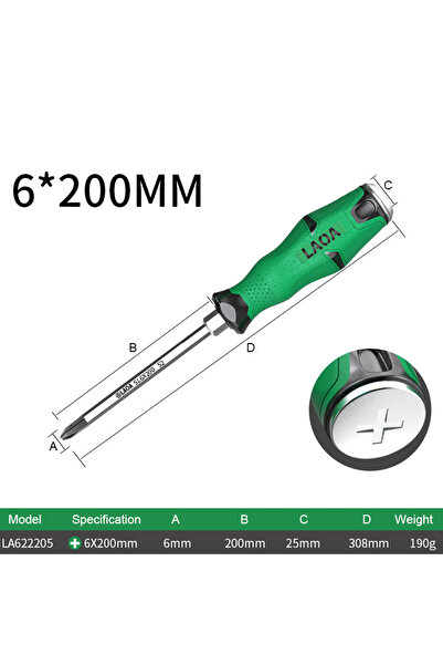 Choice8 6X200mm LA622205 LAOA 1pcs Phillip Screwdriver With Magnetism Slotted...