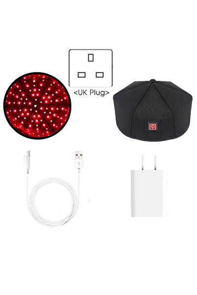 Choice5 قبعة نمو الشعر السوداء من المملكة المتحدة، مزودة بـ 660 جهاز علاج بال...