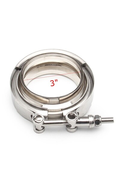 Choice 3 INCH 2.5＂3＂ V-Band Clamp With Male Female Flange Kit Turbo Downpipe ...
