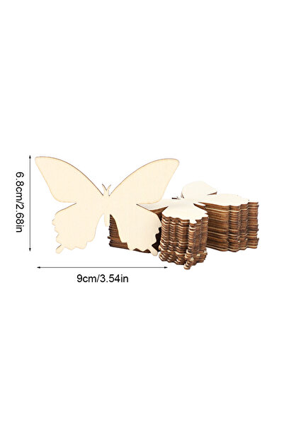 Choice1 A01 10pcs Wooden Butterfly Blank Wood Slices Kids Painting Crafts Wed...