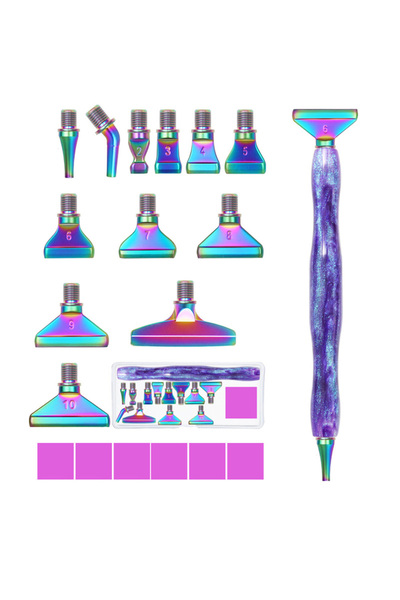 Choice18 قلم رسم ماسي خماسي الأبعاد من الراتنج، معبأ في علبة أرجوانية، 19 قطع...