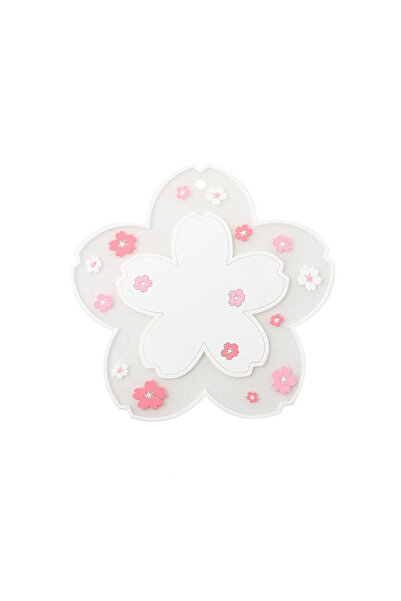 Choice3 S 11cm WHITE Cherry Blossom Silicone Cup Coaster Non-Slip Heat Insula...