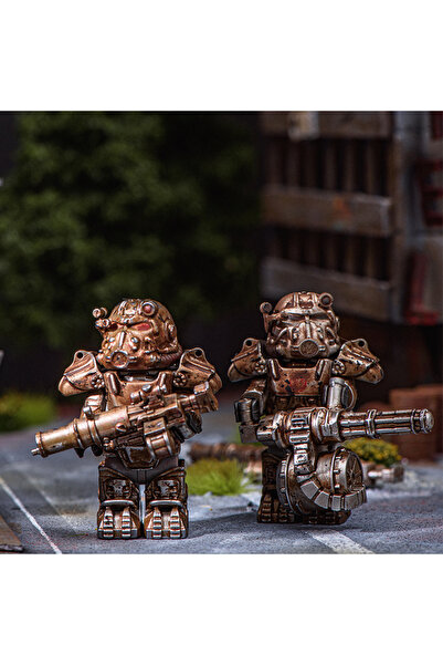 Choice6 قطعتان من مجسمات جنود دروع T51 العسكرية المصغرة من سلسلة Fallout، شخص...