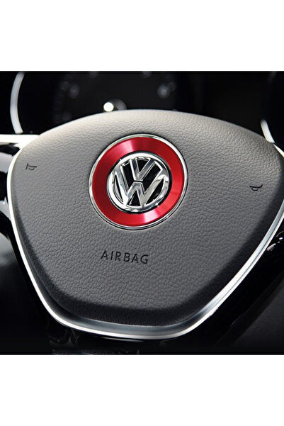 choice2 غطاء عجلة قيادة السيارة بشعار وحلقة شعار من الألومنيوم الأحمر لسيارات...