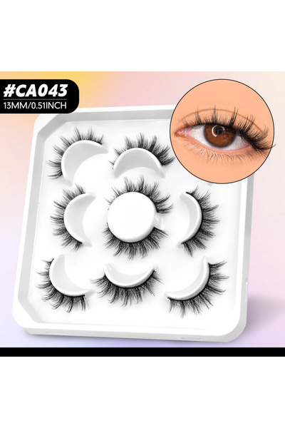 Choice4 ٥ أزواج - CA043 رموش فيلتريناي، رموش مانغا، رموش عين القطة، رموش مدبب...