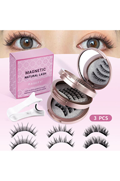 choice2 3 أزواج من الرموش المغناطيسية من ماجيفي، مقاس 6-8 مم، مع أداة وضع، قا...