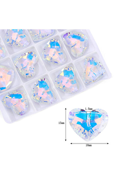 Choice6 15-12pcs AB Color Crystal Pendant Beads Charms Multi -shape Glass Bea...