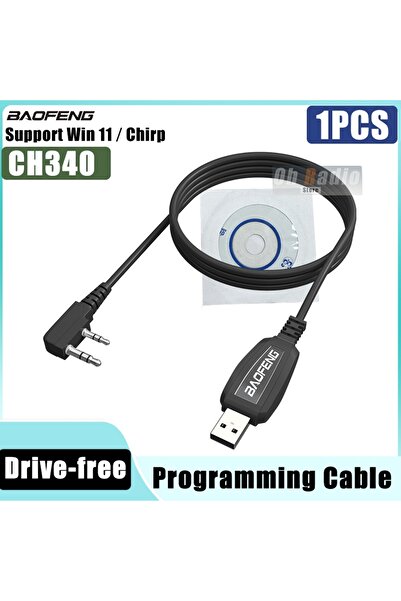 Choice1 BAOFENG Black--CH340 Chip Baofeng USB Programming Cable Support Windo...