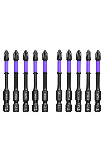 Choice11 65mm 10Pcs 5-60PCS PH2 Impact Driver Bit Set Magnetic Cross Screwdri...