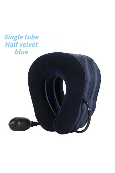 Choice دعامة رقبة هوائية قابلة للنفخ باللون الأزرق، تدعم فقرات العنق، مزودة ب...