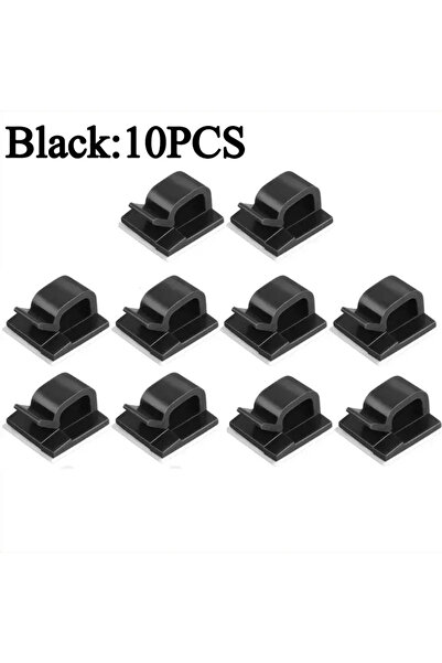 choice2 10 Pcs black Car Cable Clamp Accessories Guiding Line Self-adhesive L...