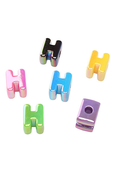 Choice26 H 5 قطع/مجموعة خرز حروف أكريليك بألوان AB، خرز فاصل مختلط عشوائي لصن...