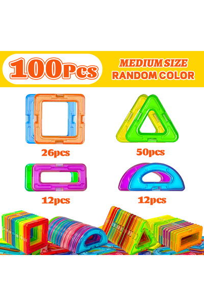 choice2 مجموعة بناء مغناطيسية متوسطة الحجم، 100 حقيبة ، لعبة مغناطيسية يمكنك ...