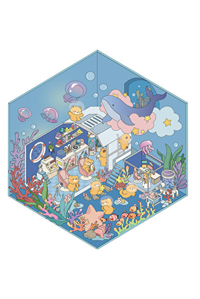 Choice3 ملصقات مناظر بحرية كرتونية من مادة البولي إيثيلين تيريفثالات، عالم مص...