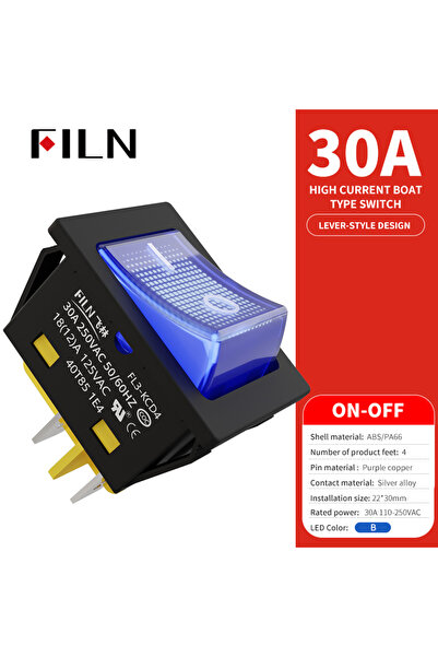 Choice32 مفتاح تبديل T85 شديد التحمل، 110-220 فولت، 0301-B FILN، 30 أمبير، 25...