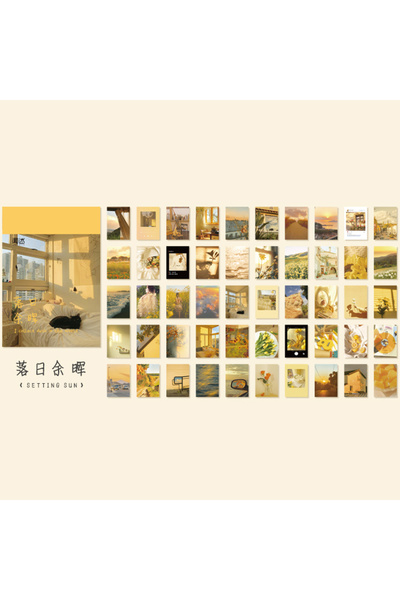 Choice17 N Yoofun 50 ورقة ملصقات قرطاسية بمناظر طبيعية ولوحات فنية، كتاب جمال...