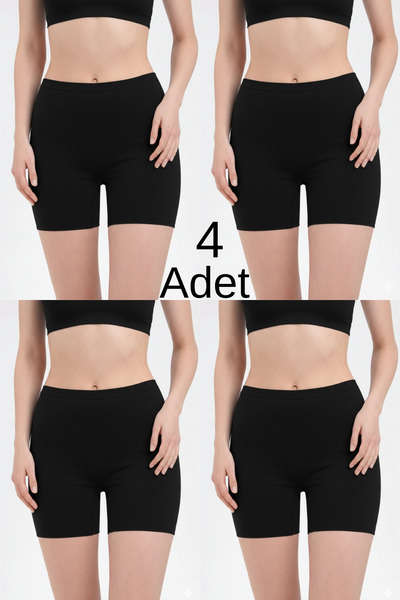 Mifella 4-piece value pack women's laser cut shorts with no-show waistband - ...