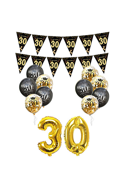 Choice10 30th banner set B Birthday Hanging Banner Flags Number Ballo for Adu...