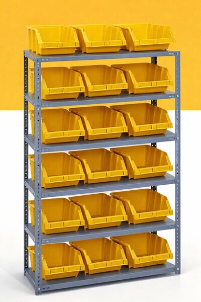 ALANRAF 6 Katlı Galvaniz Çelik Raf - Depo, Arşiv, Kiler, Dosya, Market Rafı 3...