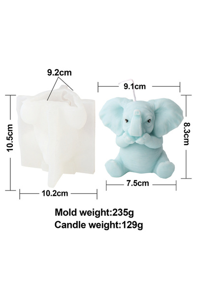 Choice1 قالب فيل ثلاثي الأبعاد من السيليكون لصنع الشموع، مناسب للاستخدام مع ا...