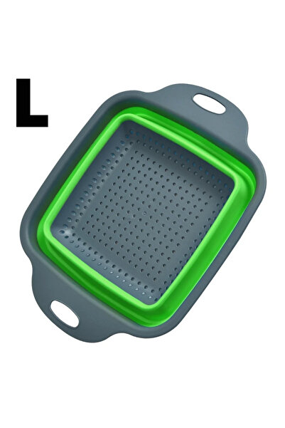 Choice3 Green L Foldable Strainer Colander Kitchen Storage Tool Collapsible D...