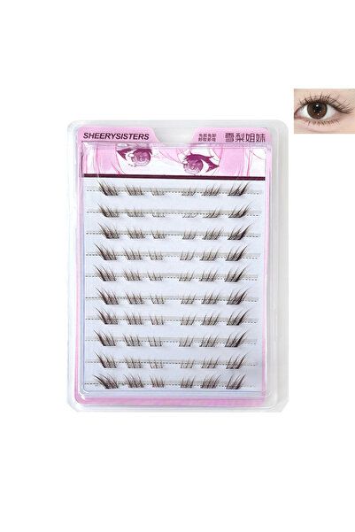 Choice Glue Free 10rows 8-13mm Soft Individual Anime False Eyelashes Natural ...