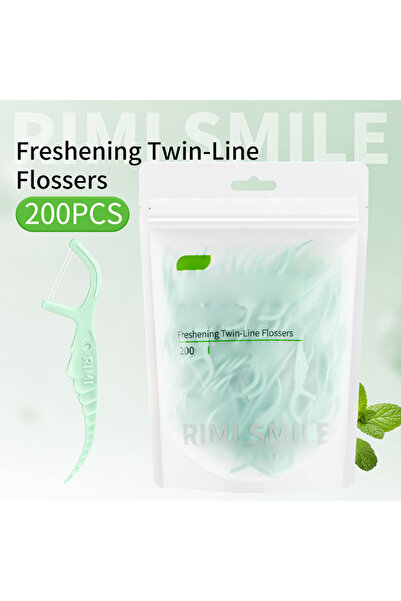 Choice4 200 قطعة من خيط تنظيف الأسنان مزدوج (ريمي سمايل) بنكهة النعناع - يزيل...