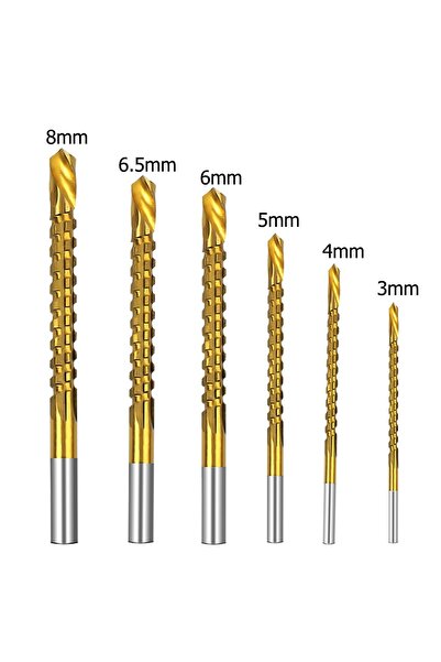 choice2 6PCS(3.0-8.0mm) STONEGO 6PCS/Set Titanium Coated Drill Bit Spiral Jag...