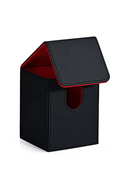 Choice11 Black-Red Card Deck Box,Card Storage Box holds 100+ Single Sleeved C...