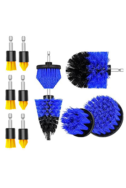 Choice5 مجموعة رؤوس فرشاة كهربائية زرقاء مكونة من 11 قطعة، ملحقة بمثقاب كهربا...