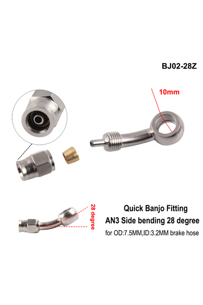 Choice5 BJ02-28Z AN3 Motorcycle Motor Bike Hydraulic Brake Oil Hose Line Banj...