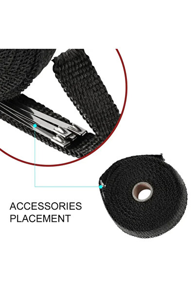 Choice4 شريط عازل حراري من الألياف الزجاجية أسود بطول 5 أمتار لعادم الدراجات ...