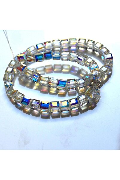 Choice9 015 50pcs 6mm Colorful Cube Glass Beads Spacers For DIY Jewelry Makin...