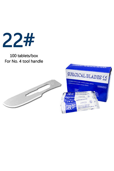 Choice9 شفرات مشرط جراحي معقمة، فولاذ كربوني، 22 شفرة، 100 قطعة/علبة - لإجراء...