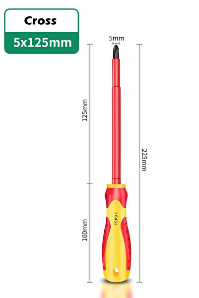 Choice4 Phillips 5x125mm Insulated Screwdriver Slotted Cross Screwdrivers Phi...